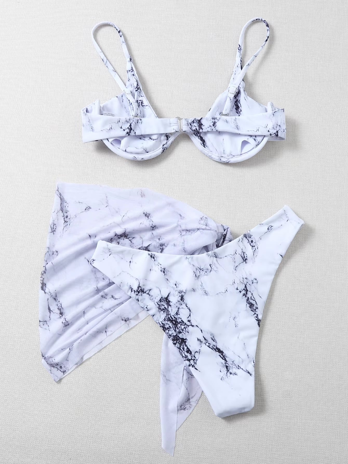 Sexy Marble Print Bikini 2021 Women Push up Bra Underwire 3 Piece Swimsuit Brazilian Beach Bathing Suit Swimwear Swimming Suits