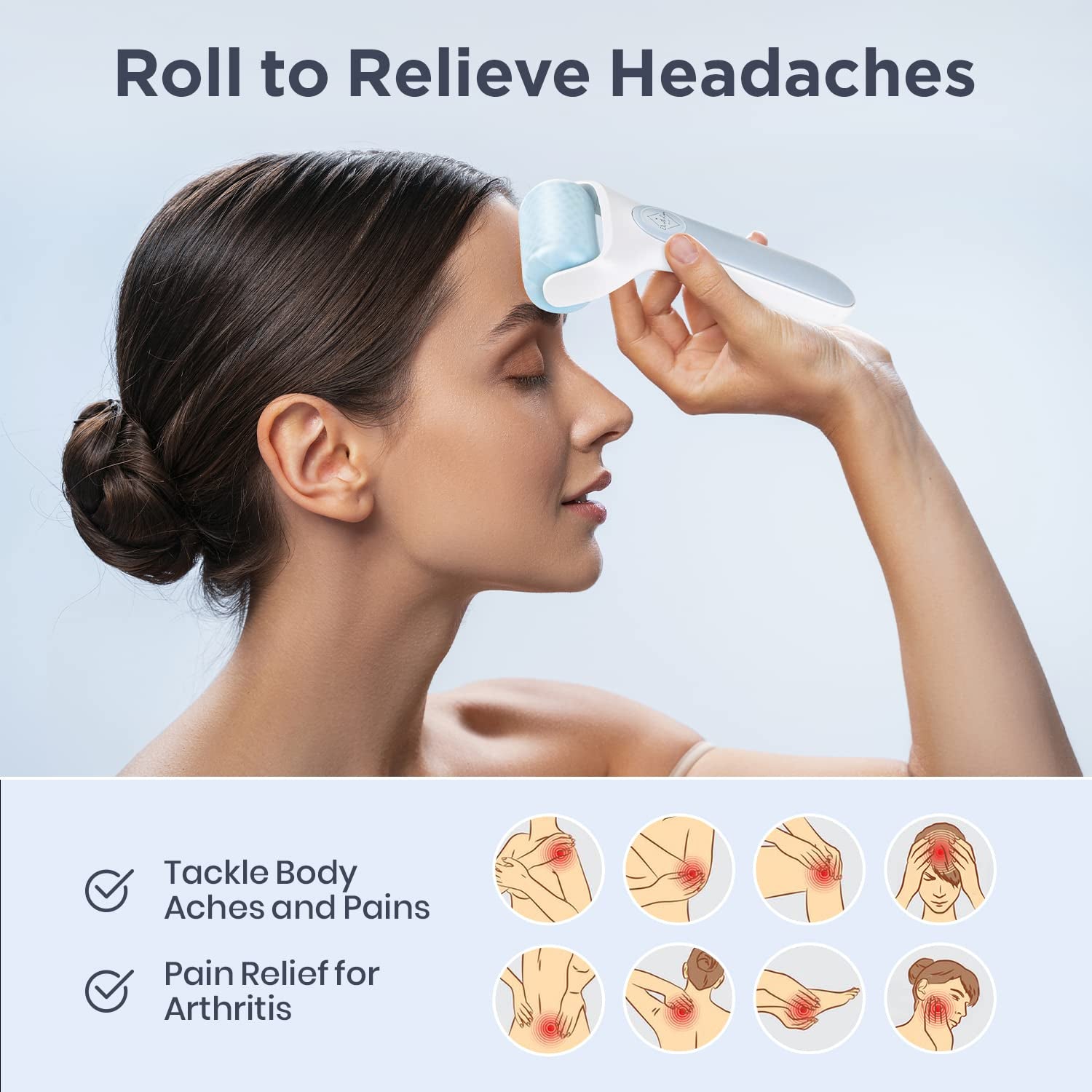 Premium Ice Roller for Face with Carry Case & Advanced Stainless Steel Gua Sha with Silicone Zip Carry Case