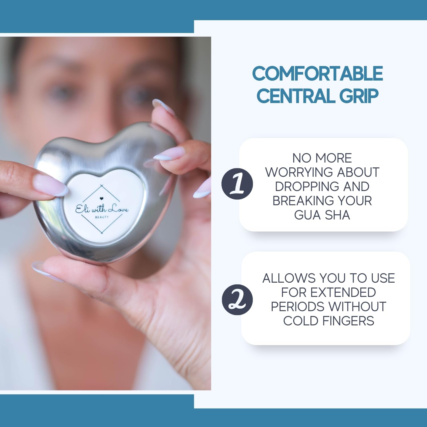 Premium Ice Roller for Face with Carry Case & Advanced Stainless Steel Gua Sha with Silicone Zip Carry Case