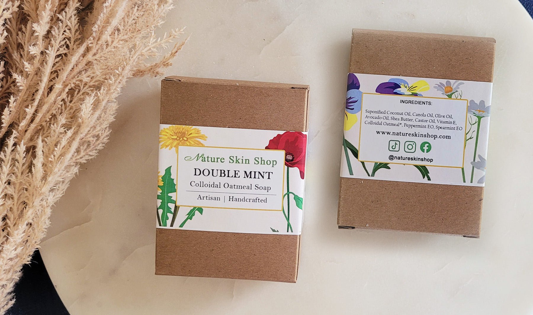 Double Mint Oatmeal Natural Soap, Cold Process-4