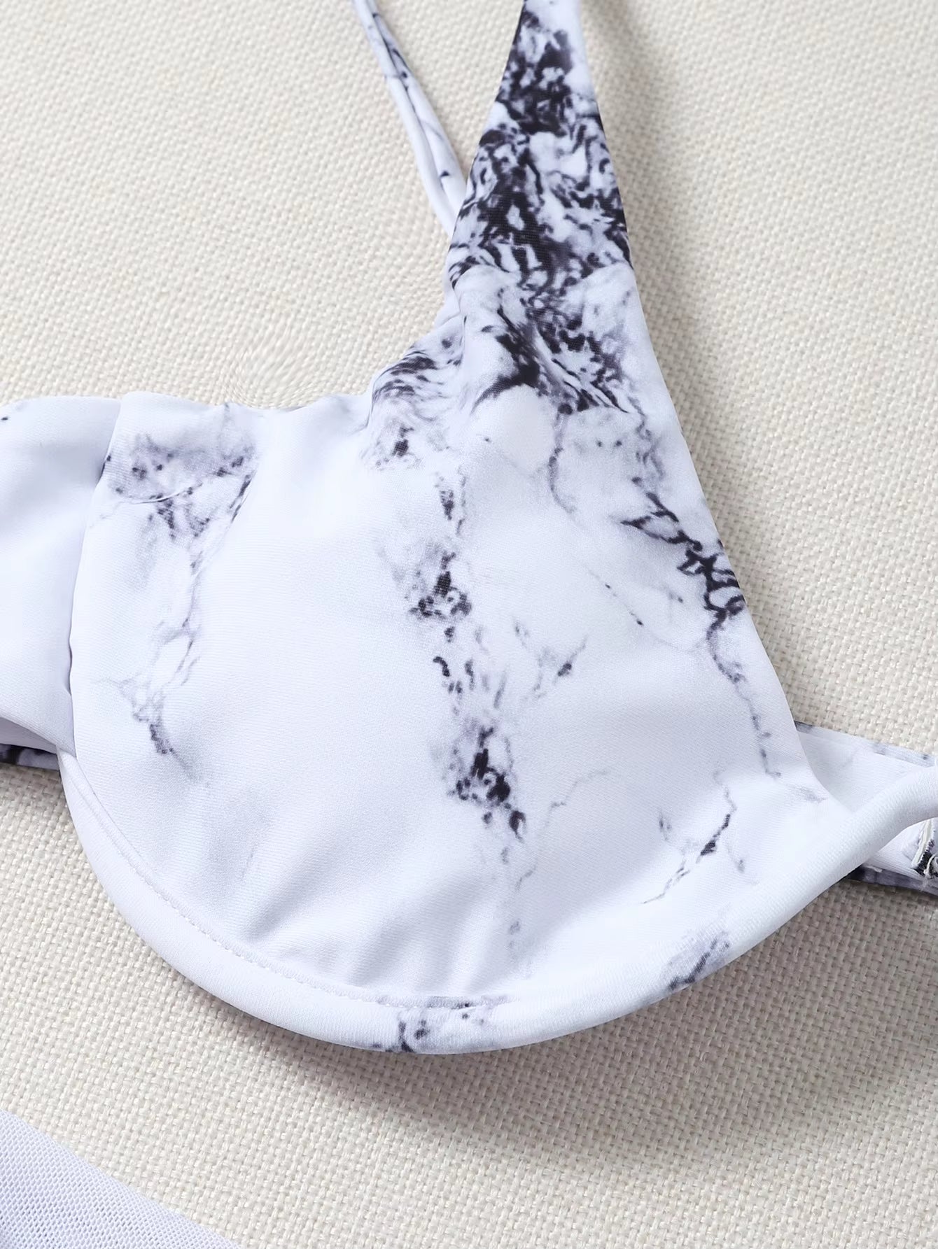 Sexy Marble Print Bikini 2021 Women Push up Bra Underwire 3 Piece Swimsuit Brazilian Beach Bathing Suit Swimwear Swimming Suits