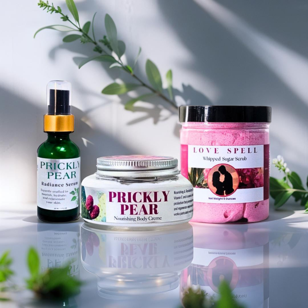 Love is in the Air Gift Box, Prickly Pear Serum, Body Creme, Love Spell Sugar Scrub, Natural Ingredients-1